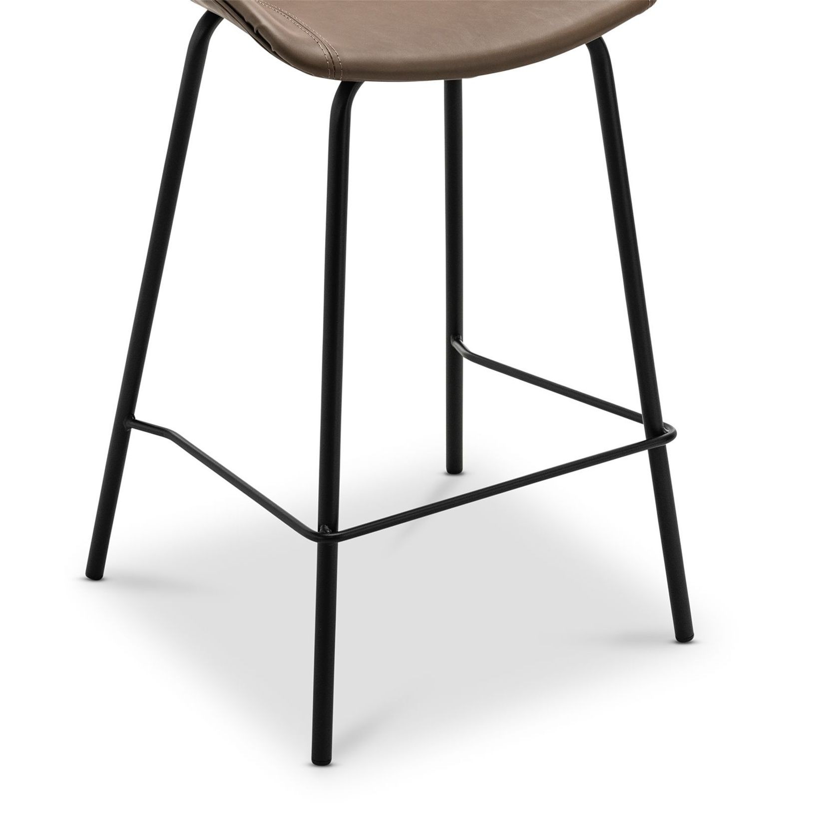 Brandon Vegan Leather Barstool | Set of 2 | Mocha Brown gallery detail image