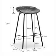 Brandon Vegan Leather Barstool | Set of 2 | Vintage Charcoal gallery detail image