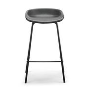Brandon Vegan Leather Barstool | Set of 2 | Vintage Charcoal gallery detail image