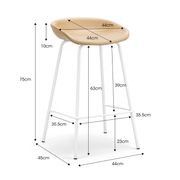 Brandon Vegan Leather Barstool | Set of 2 | Beige Latte gallery detail image