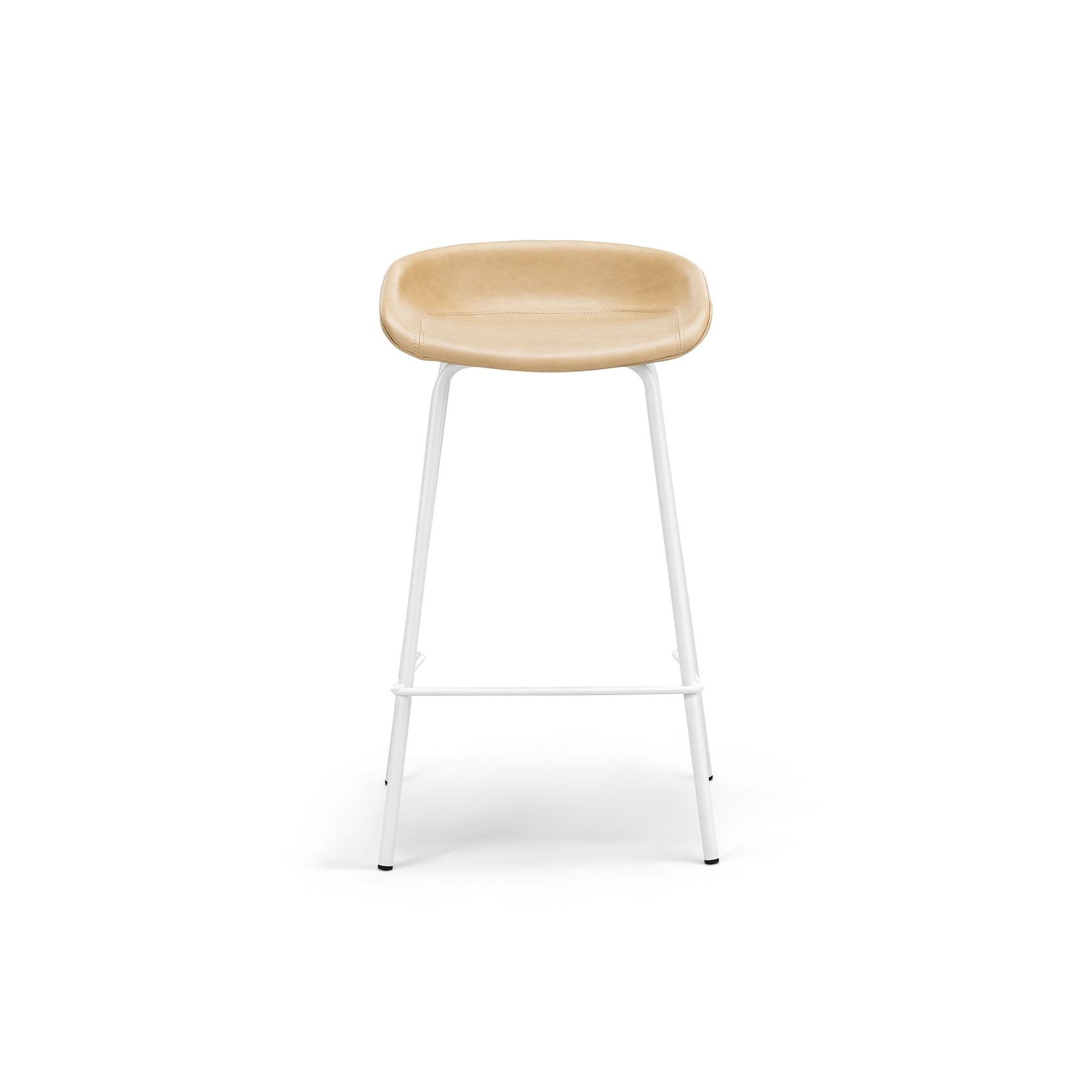 Brandon Vegan Leather Barstool | Set of 2 | Beige Latte gallery detail image