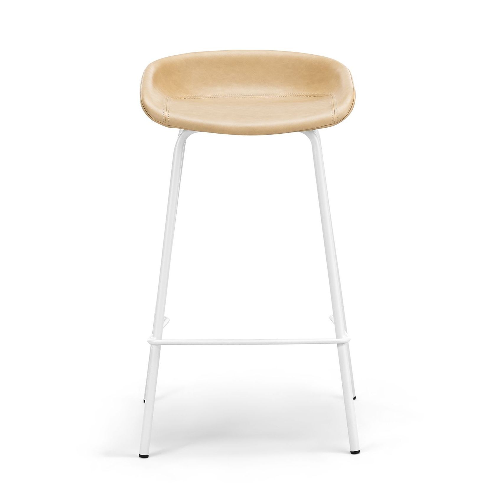 Brandon Vegan Leather Barstool | Set of 2 | Beige Latte gallery detail image