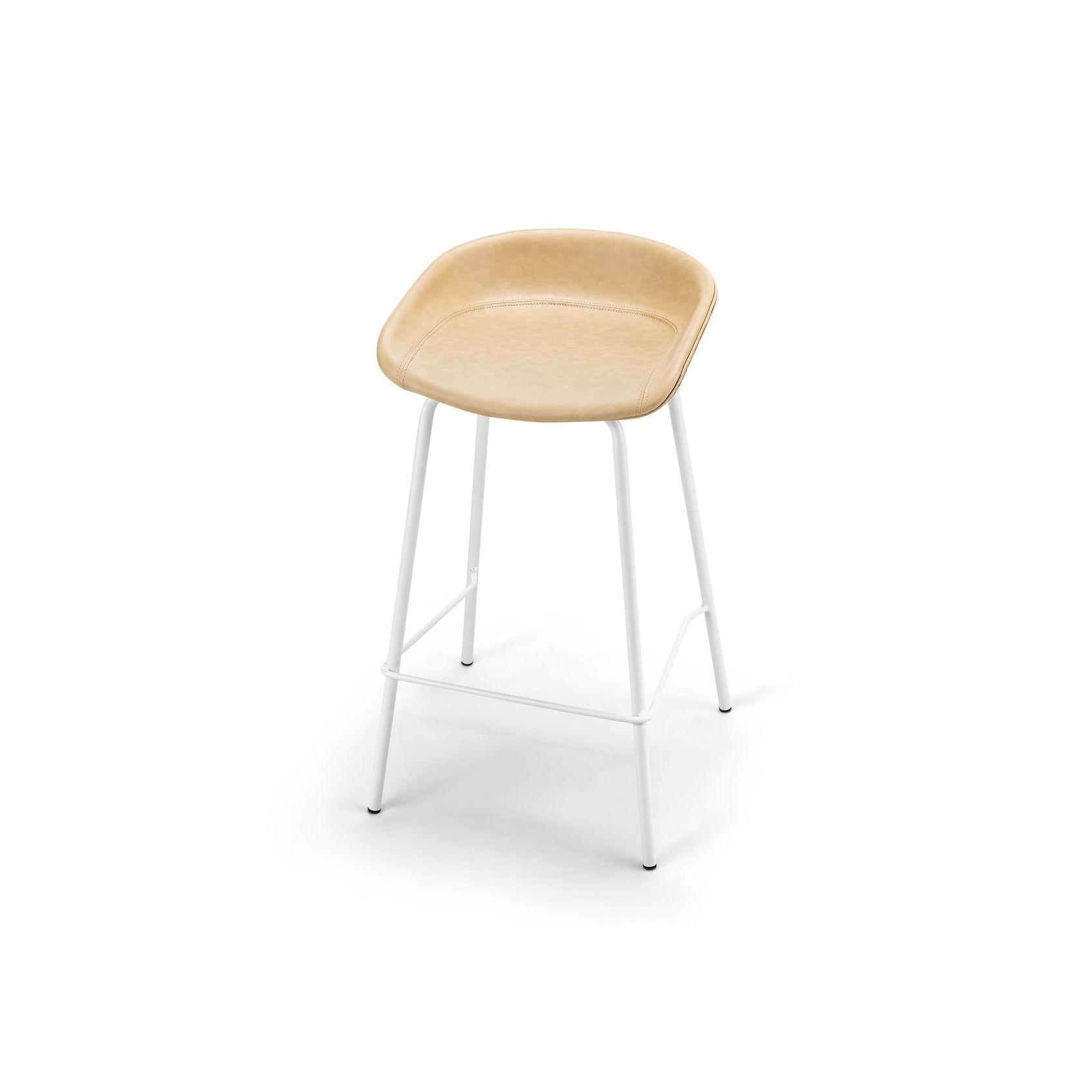 Brandon Vegan Leather Barstool | Set of 2 | Beige Latte gallery detail image