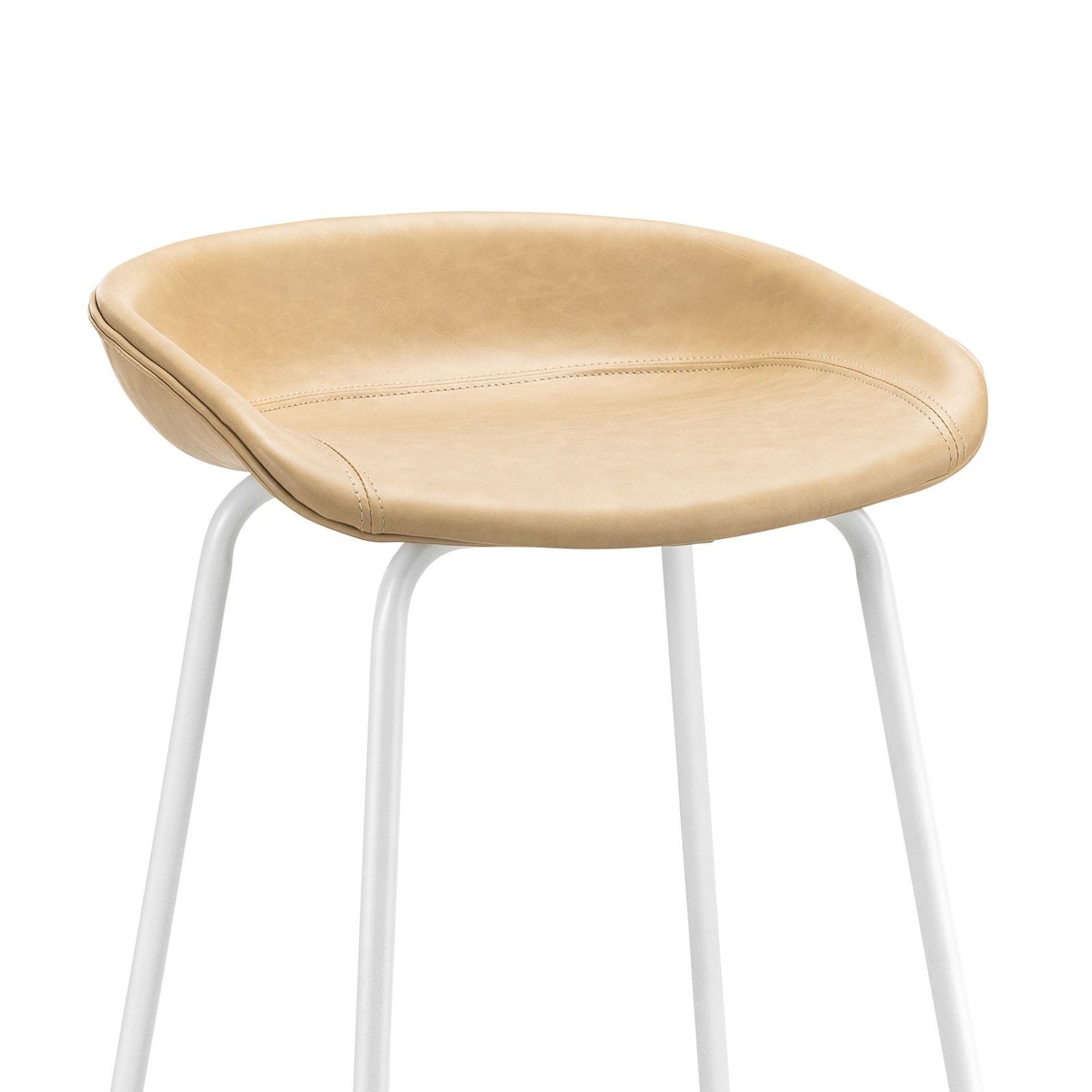 Brandon Vegan Leather Barstool | Set of 2 | Beige Latte gallery detail image