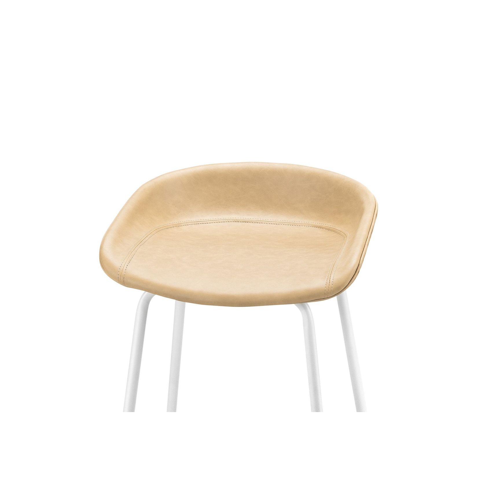 Brandon Vegan Leather Barstool | Set of 2 | Beige Latte gallery detail image