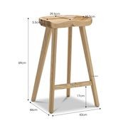 Moku Solid Ashwood Oak Tractor Seat Barstool | Set of 2 | Natural gallery detail image