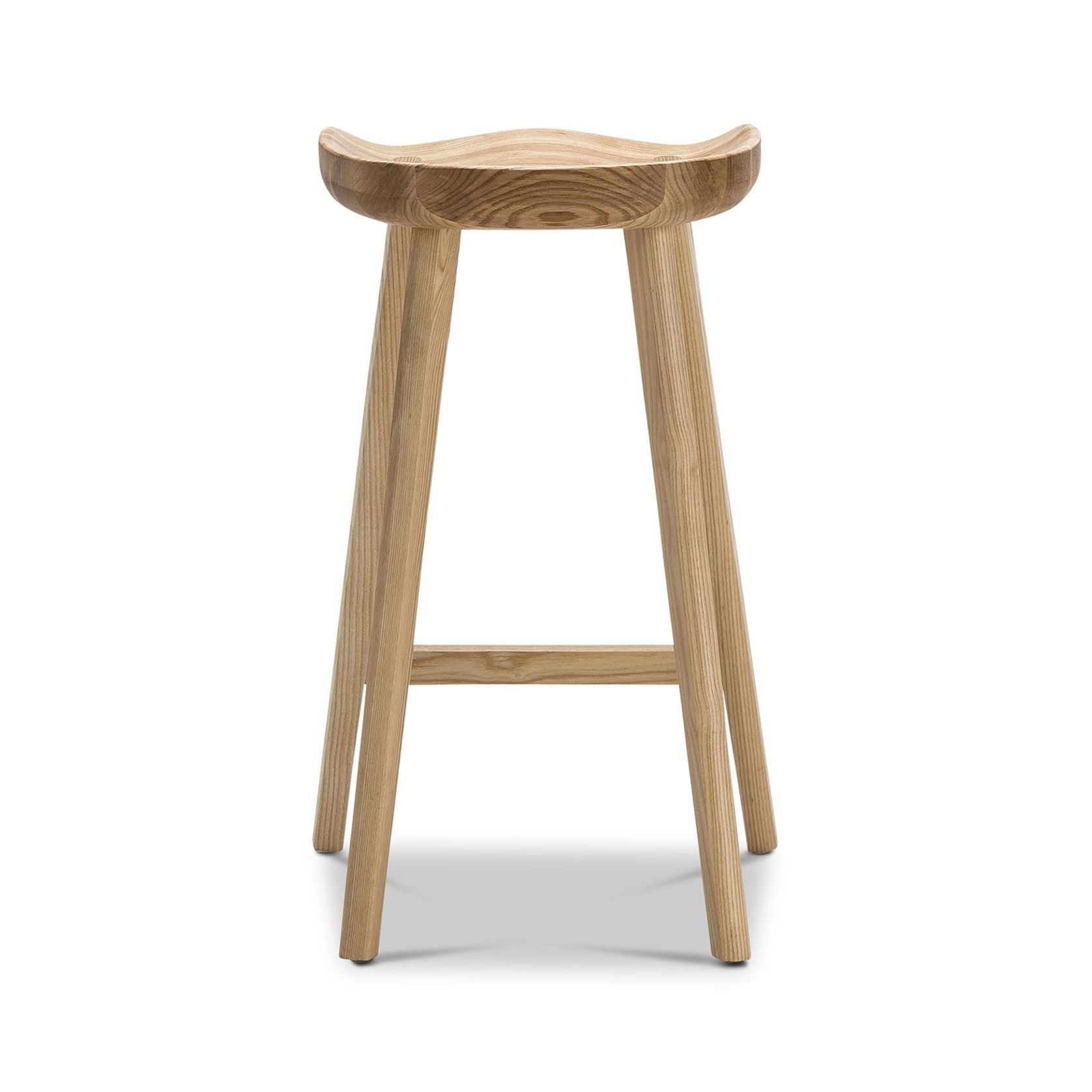 Moku Solid Ashwood Oak Tractor Seat Barstool | Set of 2 | Natural gallery detail image