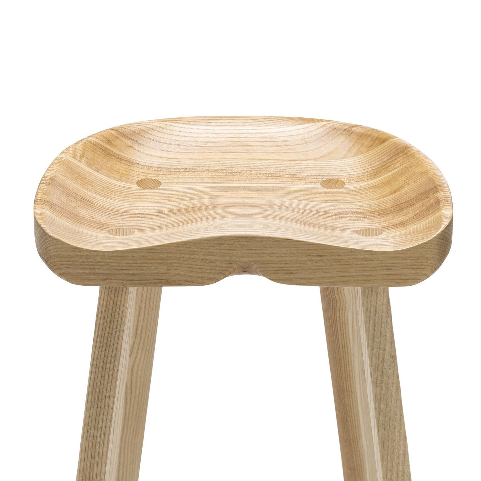 Moku Solid Ashwood Oak Tractor Seat Barstool | Set of 2 | Natural gallery detail image