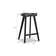 Moku Solid Ashwood Oak Tractor Seat Barstool | Set of 2 | Black gallery detail image