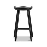 Moku Solid Ashwood Oak Tractor Seat Barstool | Set of 2 | Black gallery detail image
