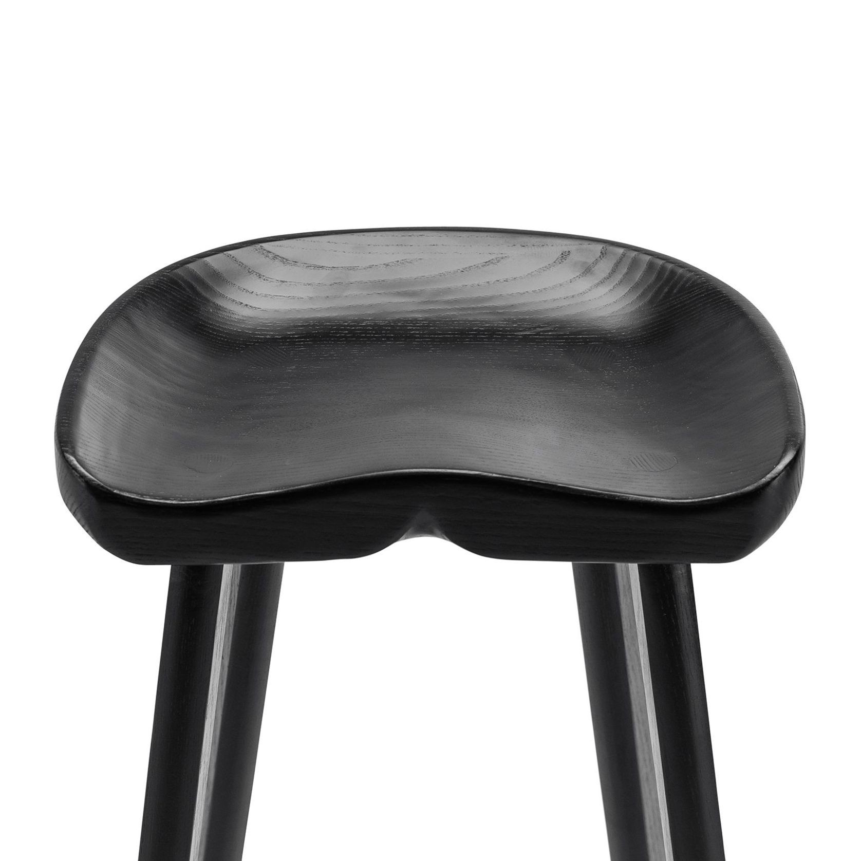 Moku Solid Ashwood Oak Tractor Seat Barstool | Set of 2 | Black gallery detail image
