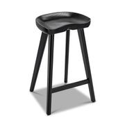 Moku Solid Ashwood Oak Tractor Seat Barstool | Set of 2 | Black gallery detail image