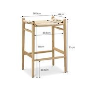 Arche Solid Ashwood Woven Cord Barstool | Natural gallery detail image