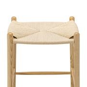Arche Solid Ashwood Woven Cord Barstool | Natural gallery detail image