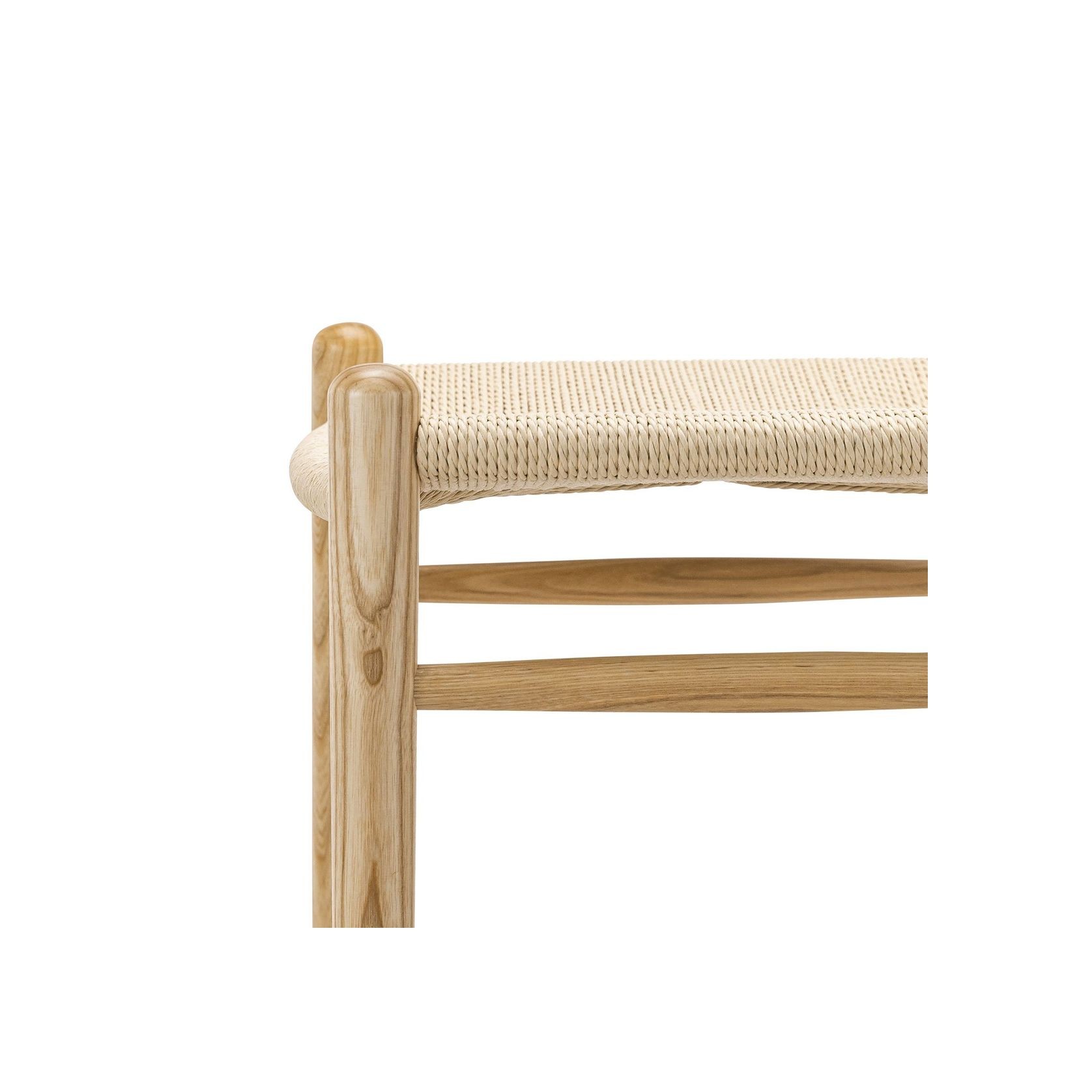 Arche Solid Ashwood Woven Cord Barstool | Natural gallery detail image