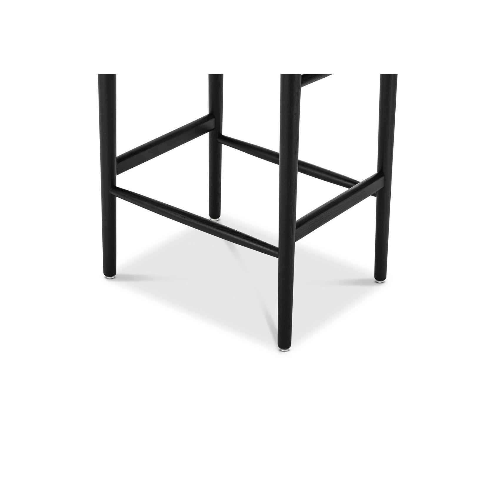 Arche Solid Ashwood Woven Cord Barstool | Black gallery detail image