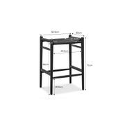 Arche Solid Ashwood Woven Cord Barstool | Black gallery detail image