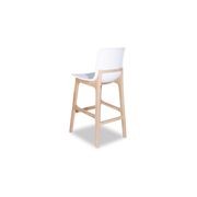 Ara Stool - Natural - White Shell  - Bar Bench Seat Height 74cm  - White Seat - Natural Ash legs gallery detail image