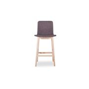 Ara Stool - Natural - Charcoal Fabric - 66cm Kitchen Seat height gallery detail image