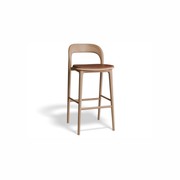 Mia Stool - Natural with Vegan Leather Seat Pad gallery detail image
