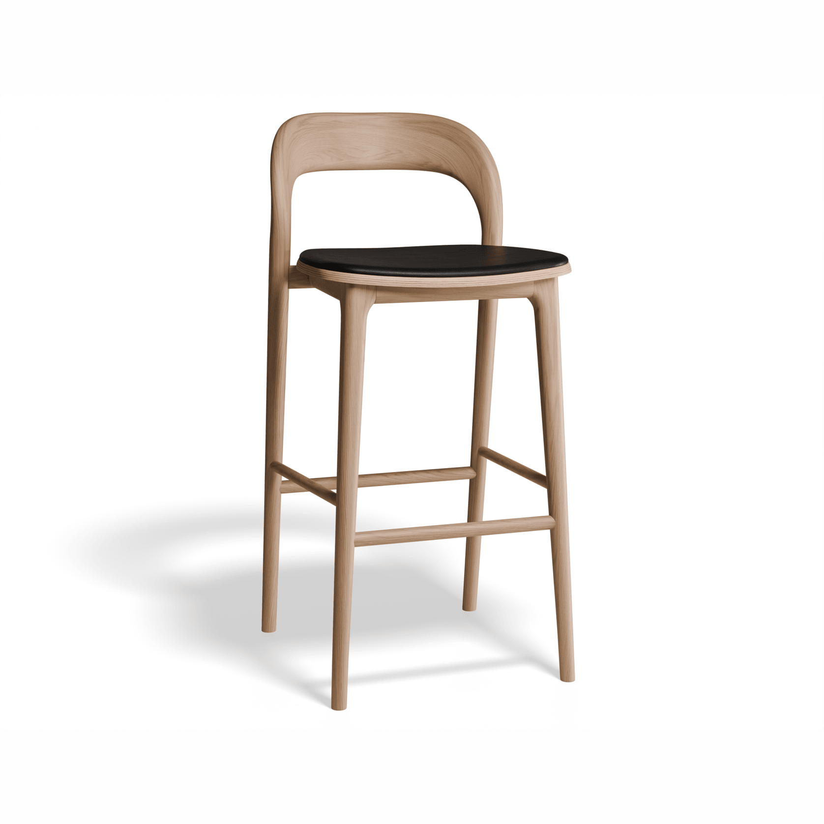 Mia Stool - Natural with Vegan Leather Seat Pad gallery detail image