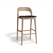Mia Stool - Natural with Vegan Leather Seat Pad gallery detail image
