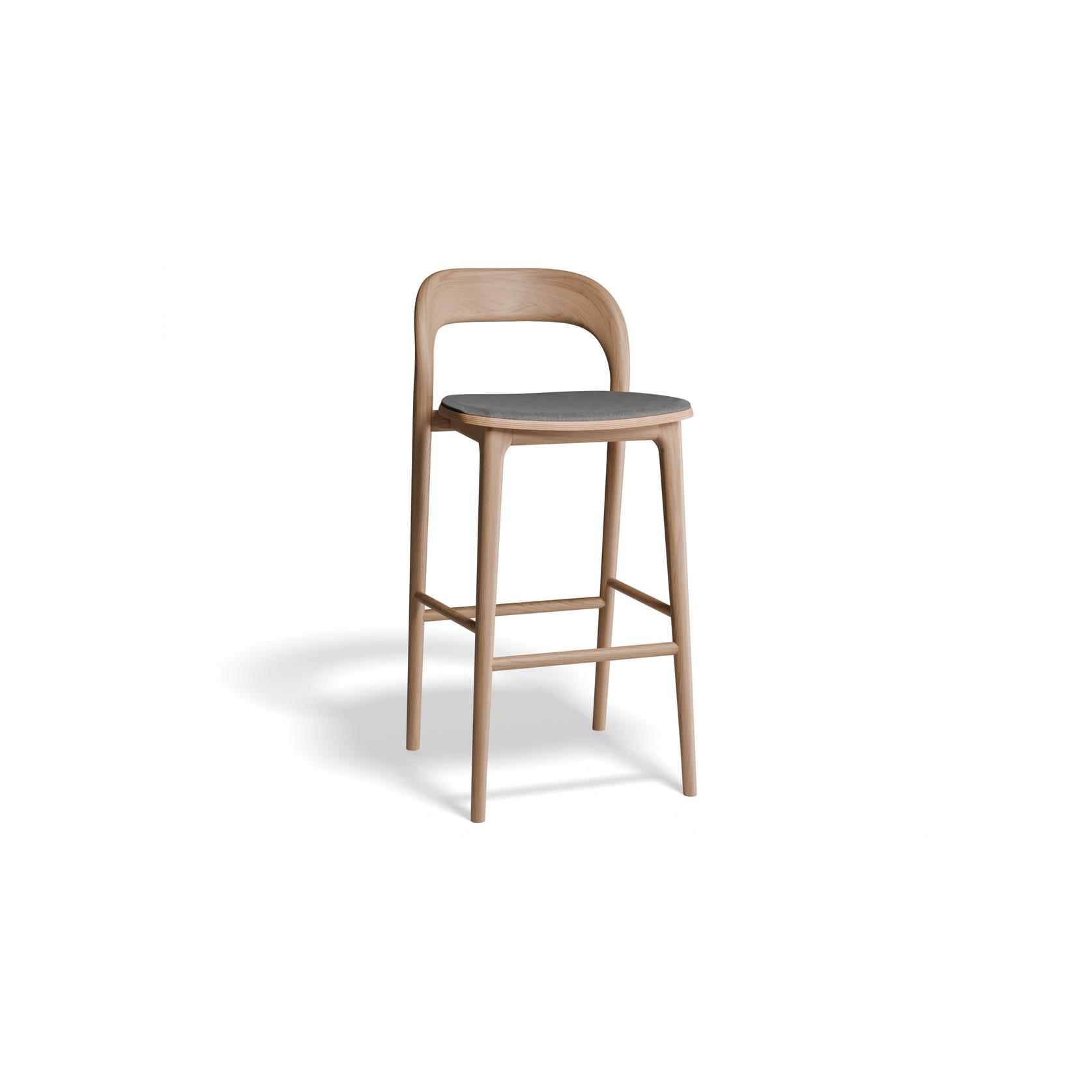 Mia Stool - Natural with Vegan Leather Seat Pad gallery detail image