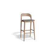 Mia Stool - Natural with Vegan Leather Seat Pad gallery detail image