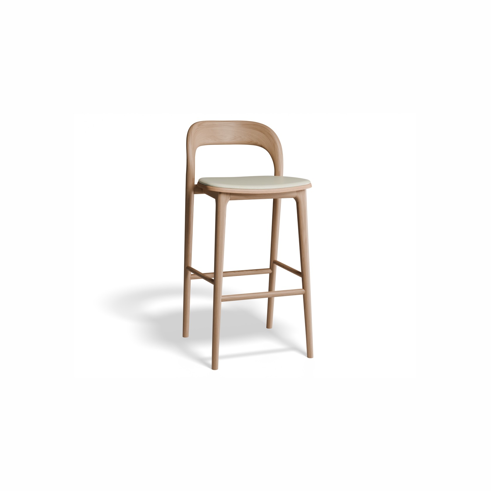Mia Stool - Natural with Vegan Leather Seat Pad gallery detail image