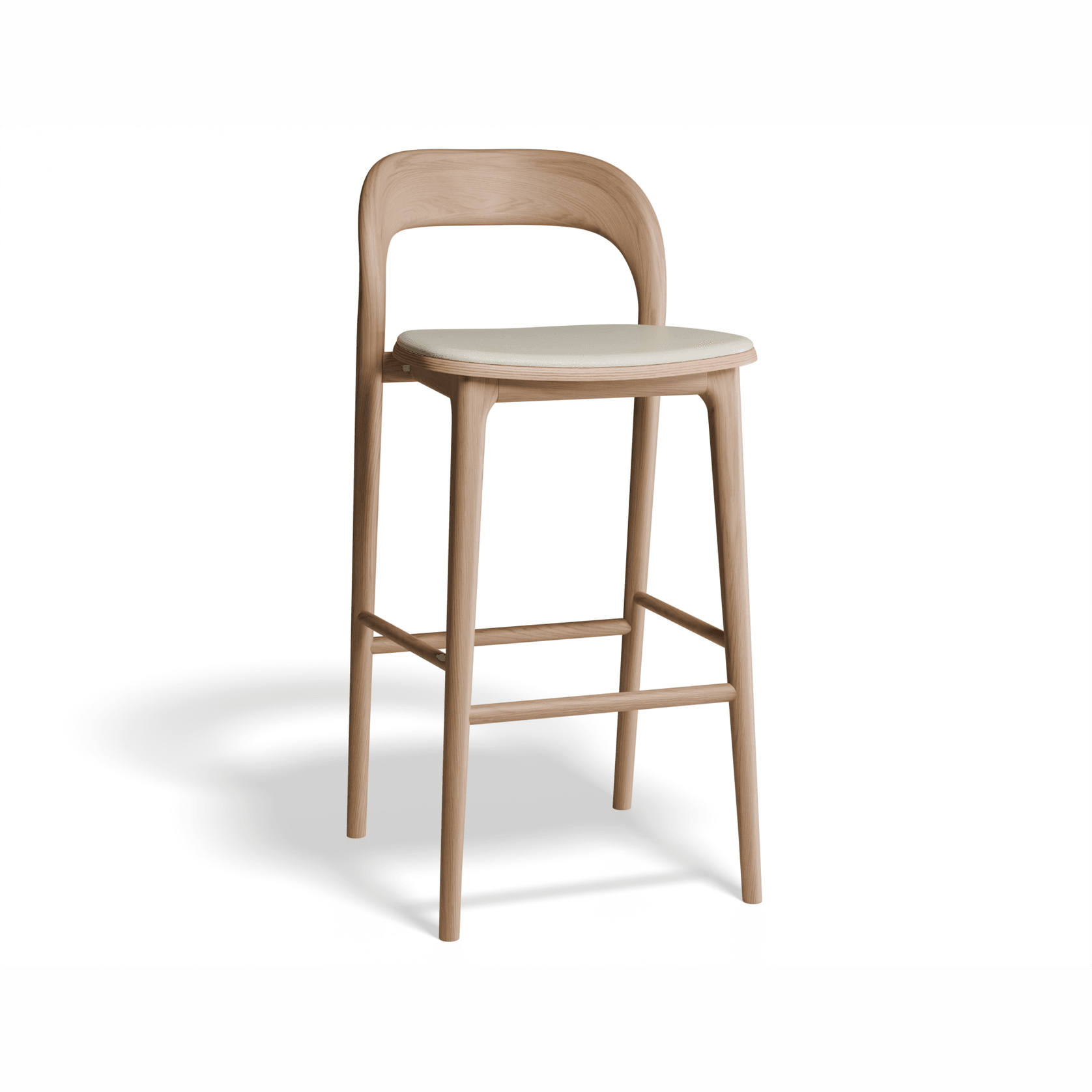Mia Stool - Natural with Vegan Leather Seat Pad gallery detail image