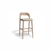 Mia Stool - Natural with Vegan Leather Seat Pad gallery detail image