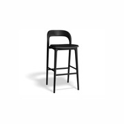 Mia Stool - Black with Vegan Leather Seat Pad gallery detail image