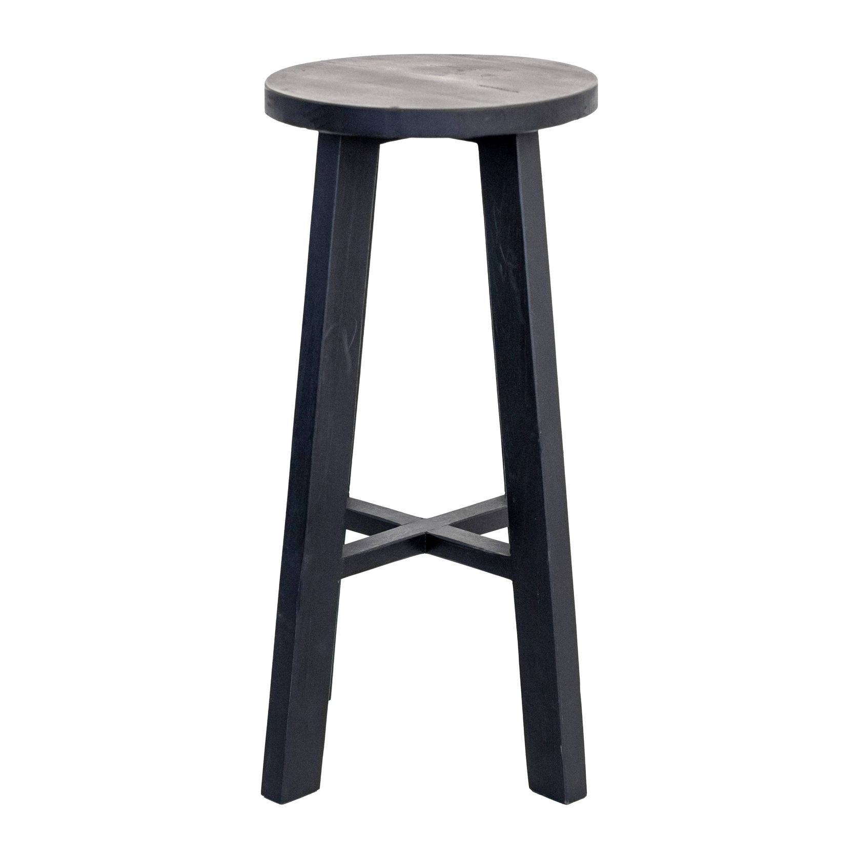 Rustico Reclaimed Tall Stool - Black gallery detail image