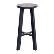 Rustico Reclaimed Tall Stool - Black gallery detail image