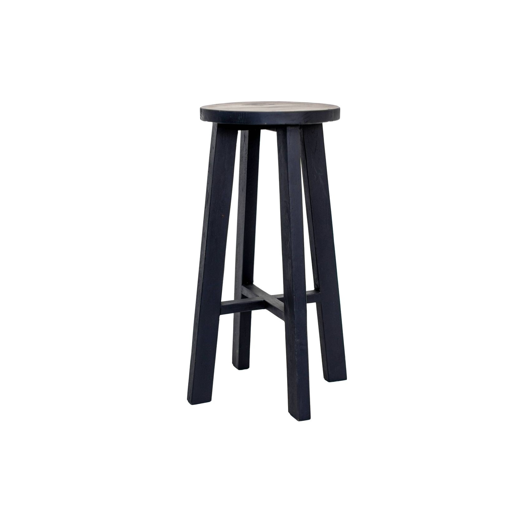 Rustico Reclaimed Tall Stool - Black gallery detail image