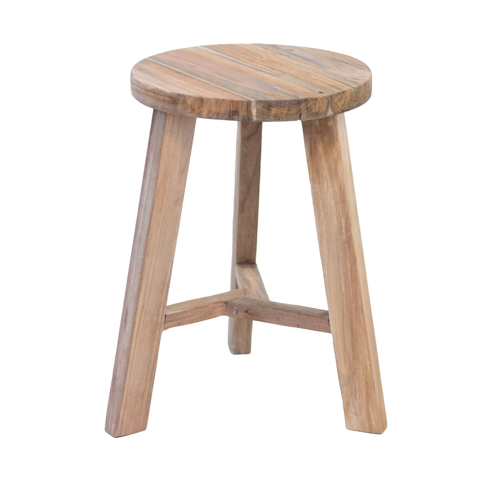 Rustico Reclaimed Teak Tripod Stool - Natural gallery detail image