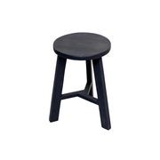 Rustico Reclaimed Teak Tripod Stool - Black gallery detail image