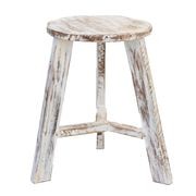 Rustico Reclaimed Teak Tripod Stool - Whitewash gallery detail image