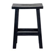 Rustico Reclaimed Teak Bar & Kitchen Counter Stool - Black gallery detail image