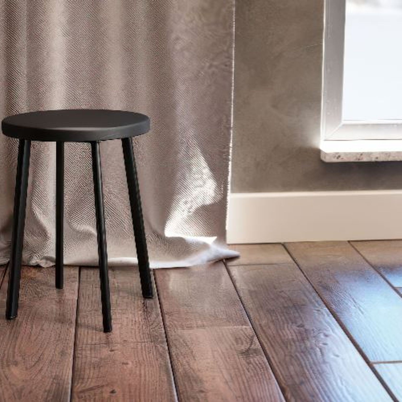 Atlas Low Stool - Black gallery detail image