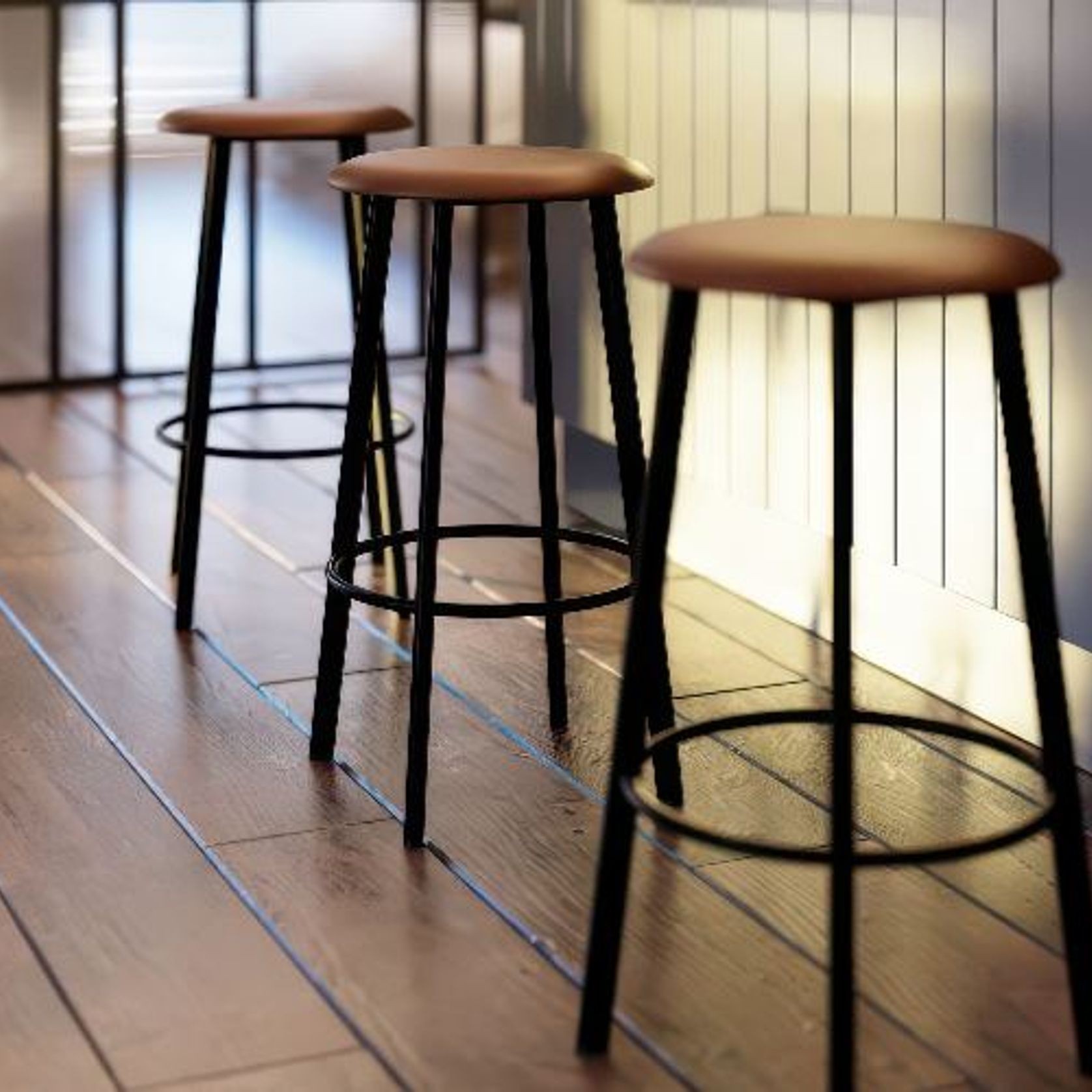 Atlas Bar Stool - Black gallery detail image