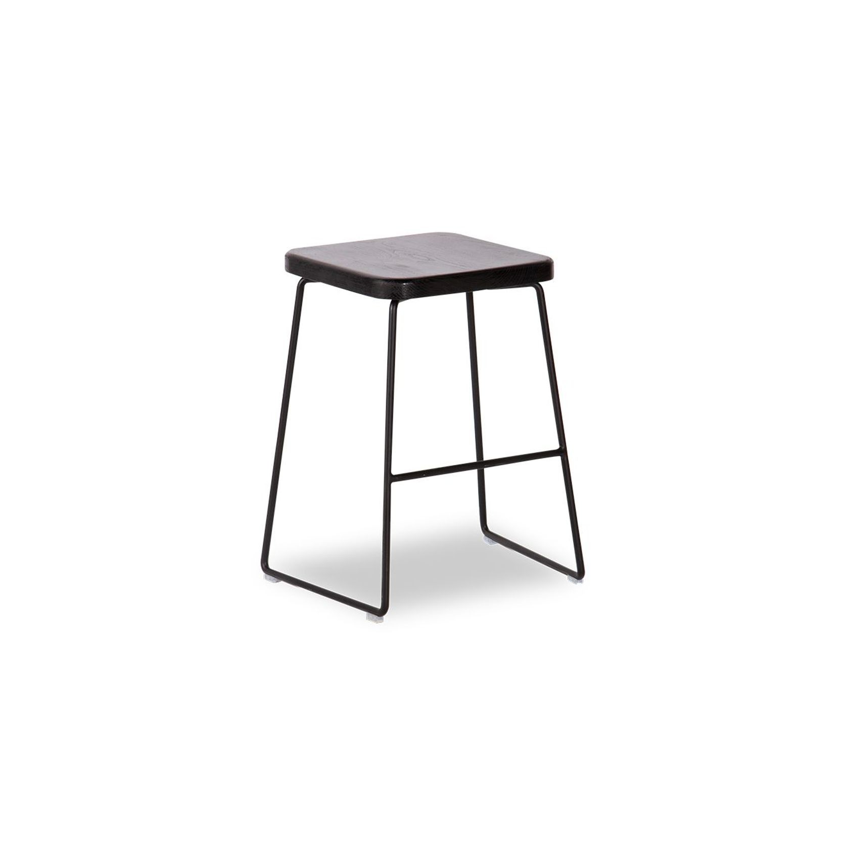 Hugo Low Stool -  Black Seat - 46cm Low Stool Square gallery detail image
