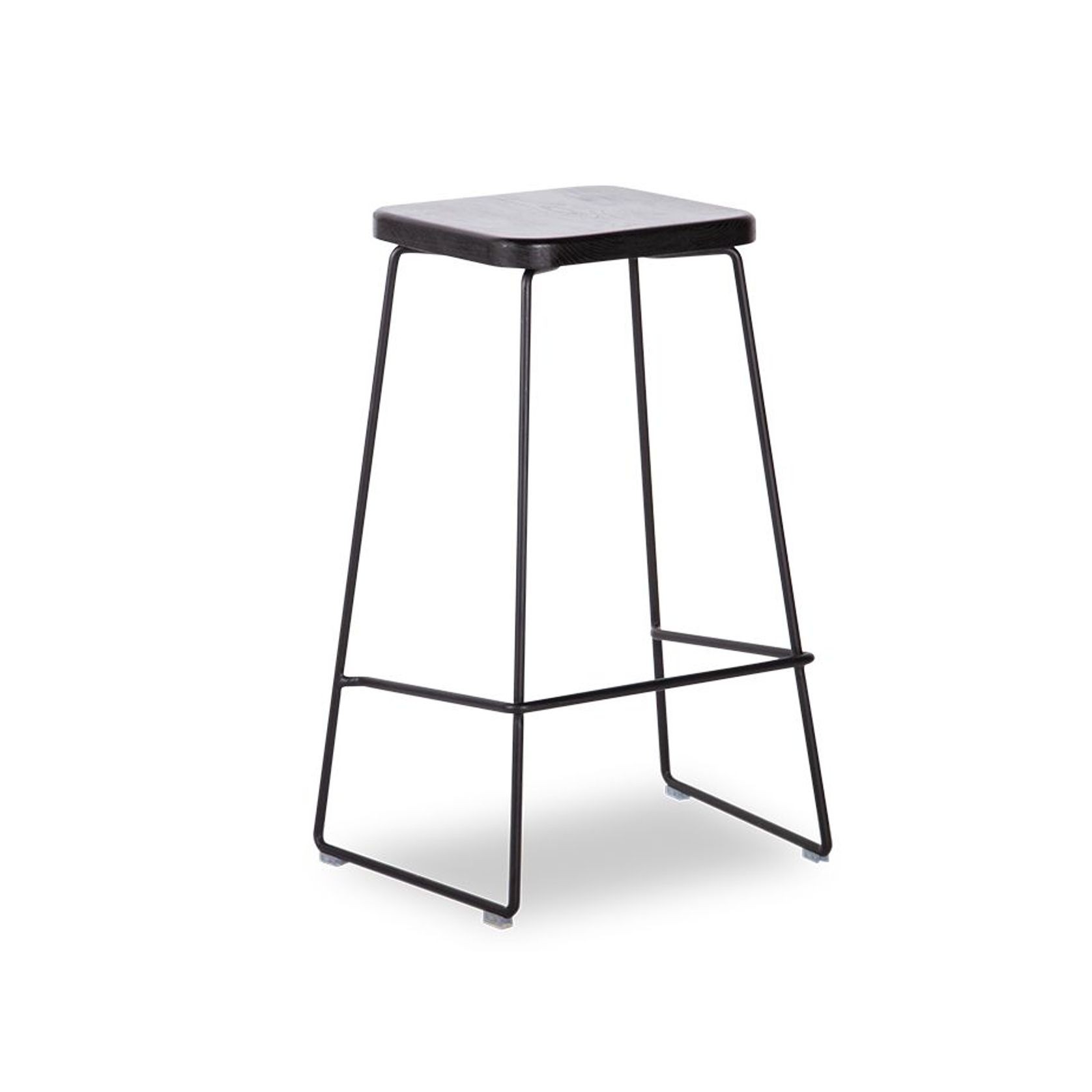 Hugo Bar Stool -  Black Seat - 78cm Square Seat gallery detail image