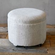 Antique French Linen Footstool gallery detail image