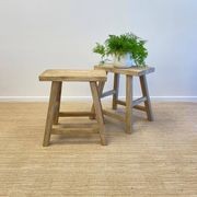 Heritage Elm Rectangle Stool gallery detail image