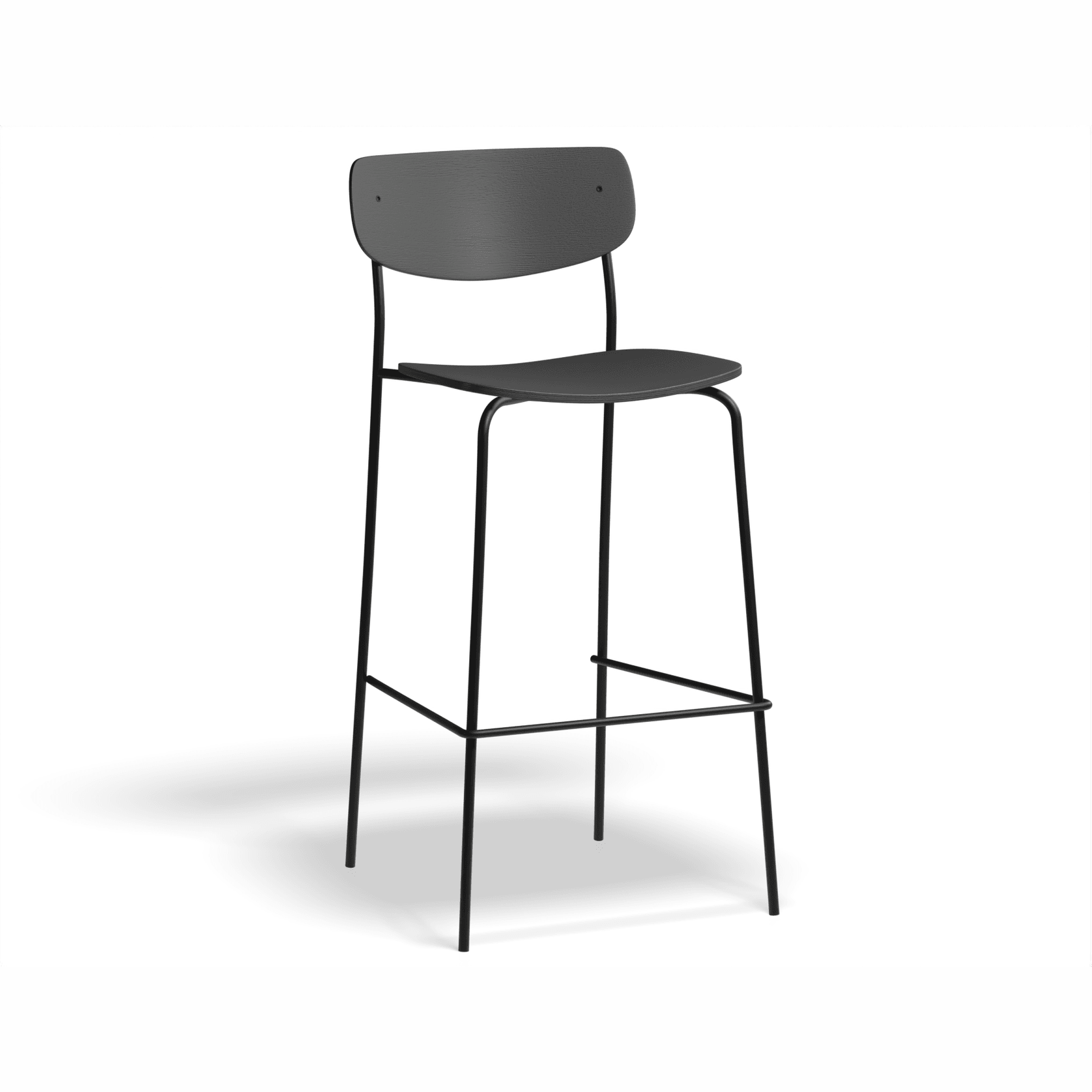 Rylie Stool - Black Stained Ash Seat and Backrest gallery detail image