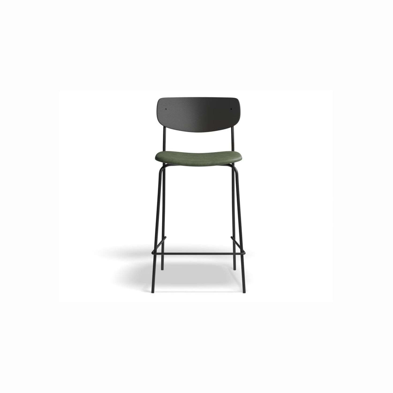 Rylie Stool Black with Vegan Leather Seat gallery detail image