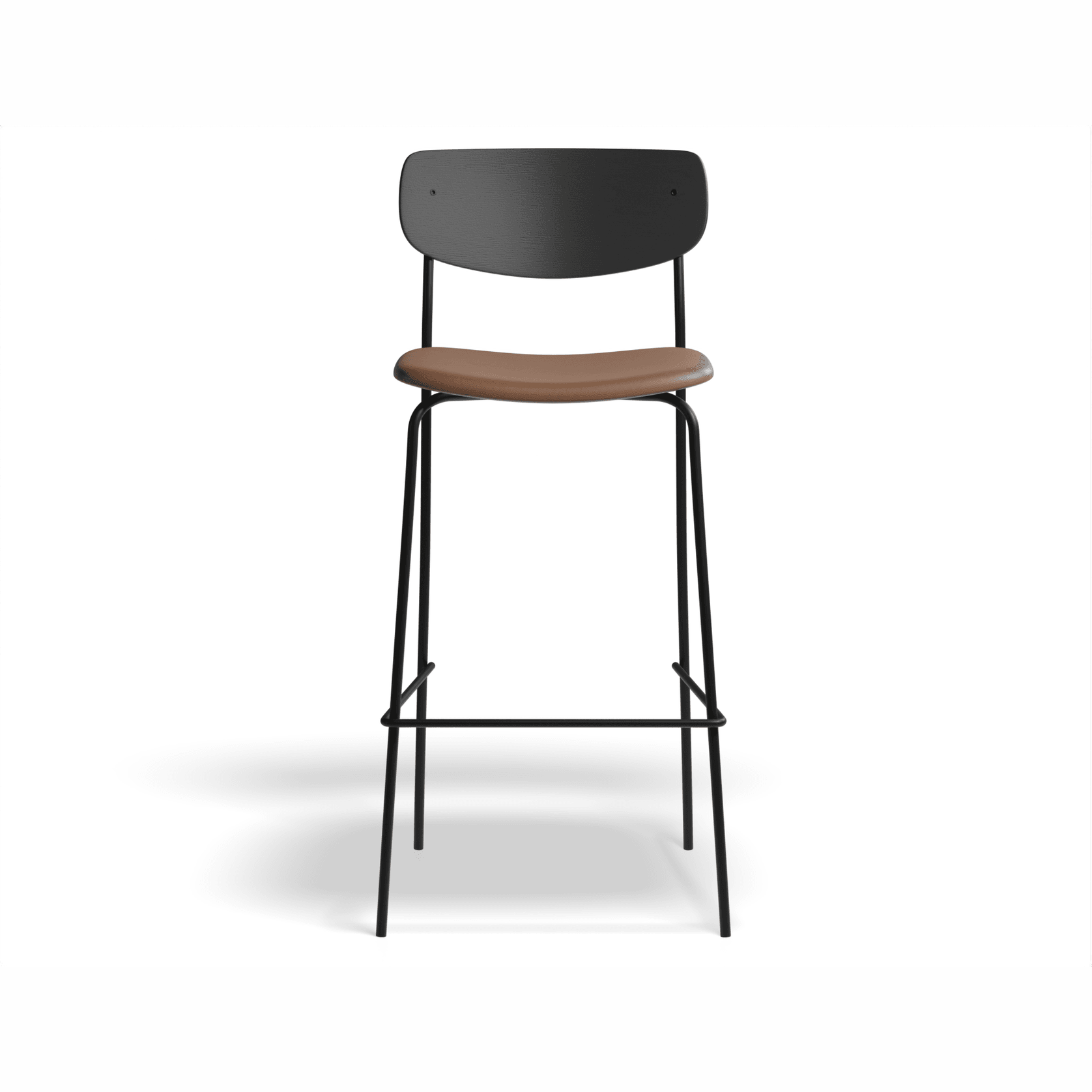 Rylie Stool Black with Vegan Leather Seat gallery detail image