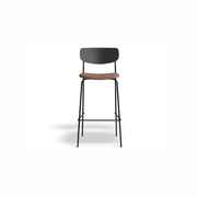 Rylie Stool Black with Vegan Leather Seat gallery detail image