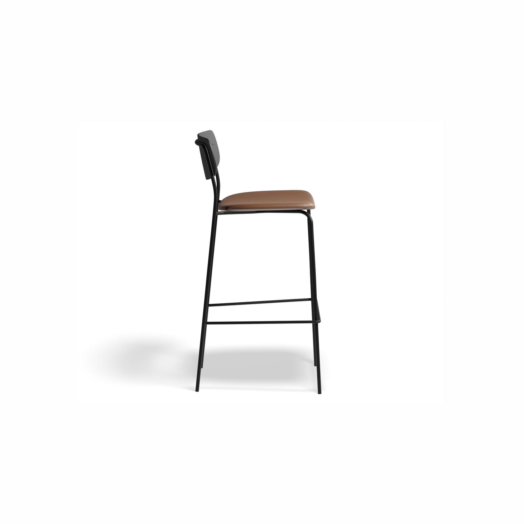 Rylie Stool Black with Vegan Leather Seat gallery detail image